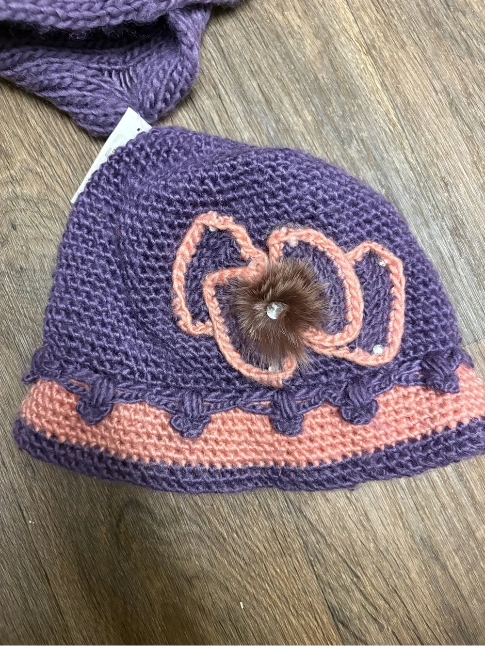 Bling Hat and Scarf set Purple.